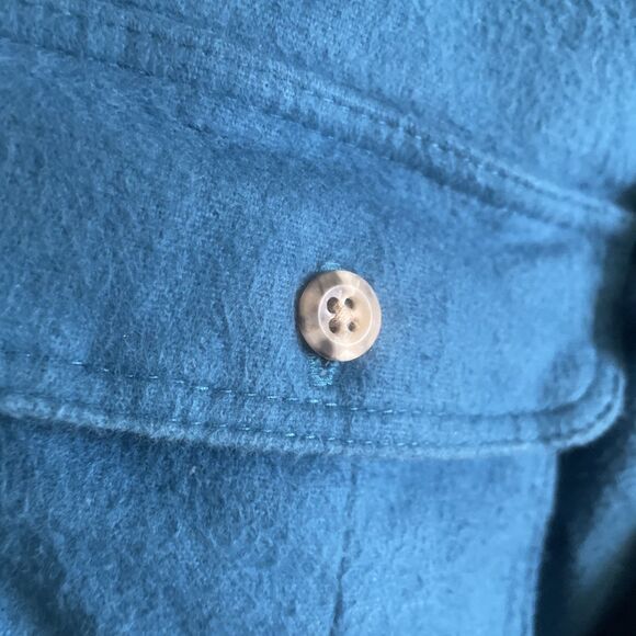 Vintage 1993 St John’s Bay Chamois Cloth Tea Blue Heavy Flannel Men’s XL Tall - Picture 4 of 14